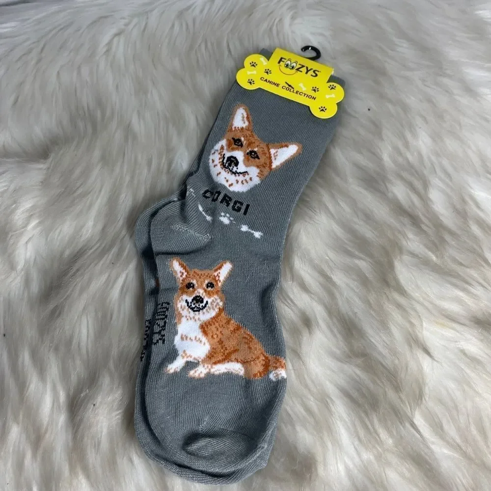 Foozy's Canine Collection Grey‎ Corgi Socks